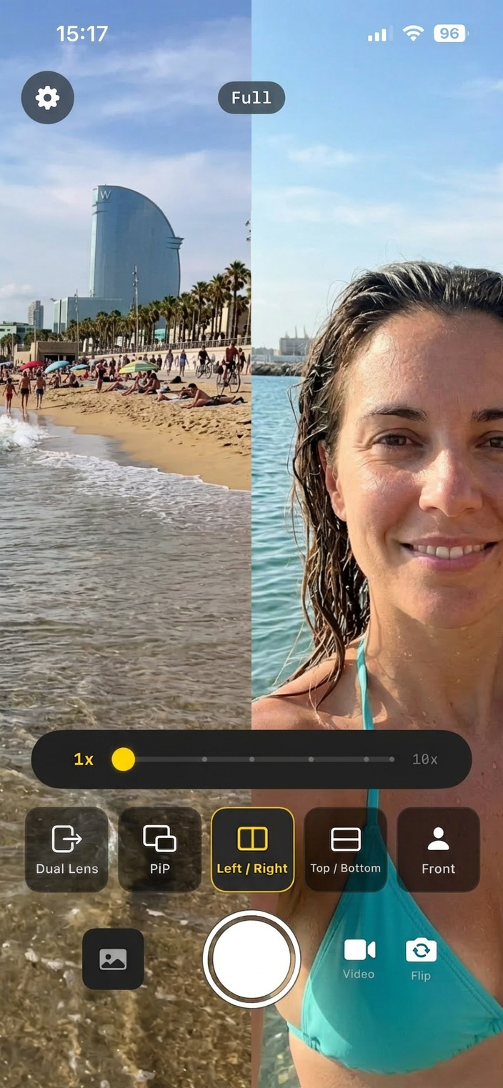 Split Screen — side by side dual camera