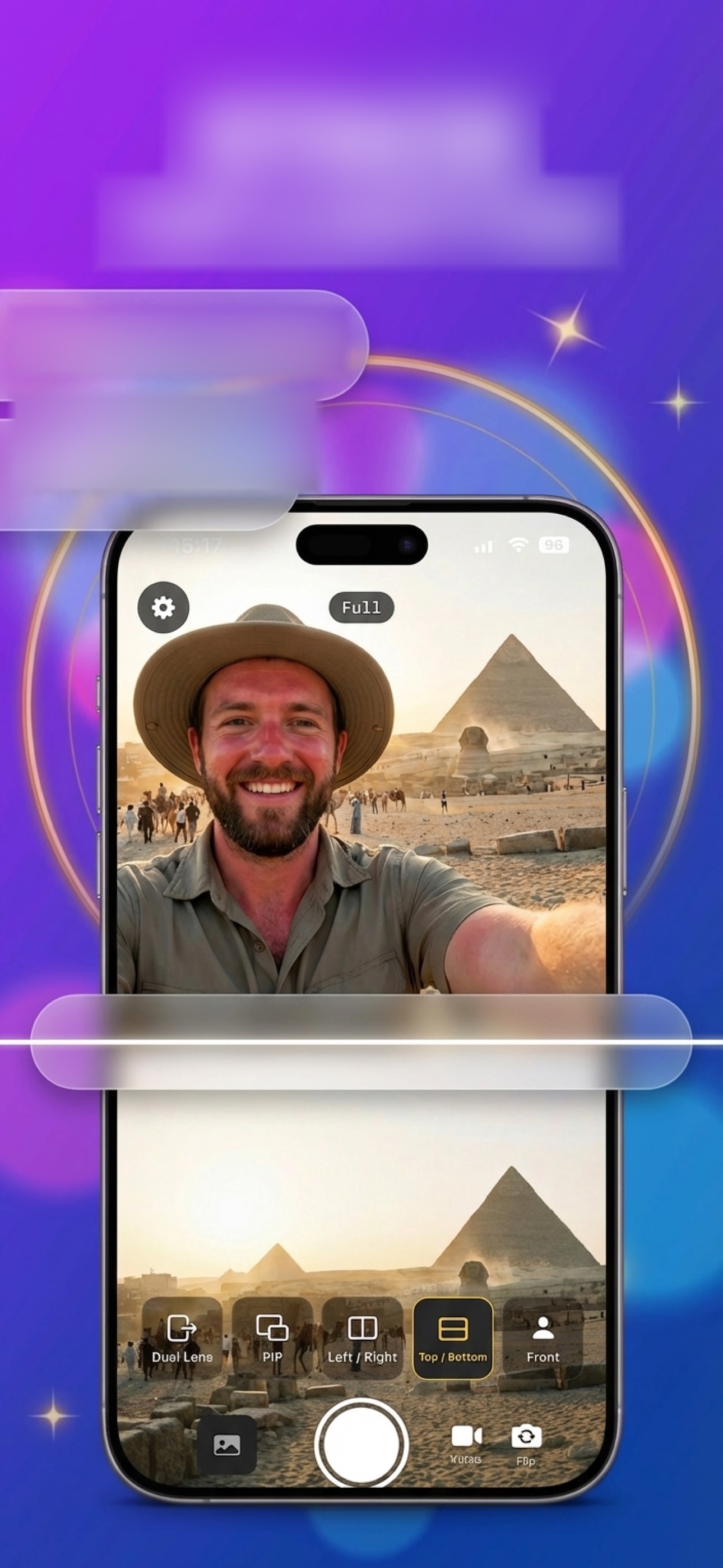 Top Bottom — stacked dual camera view
